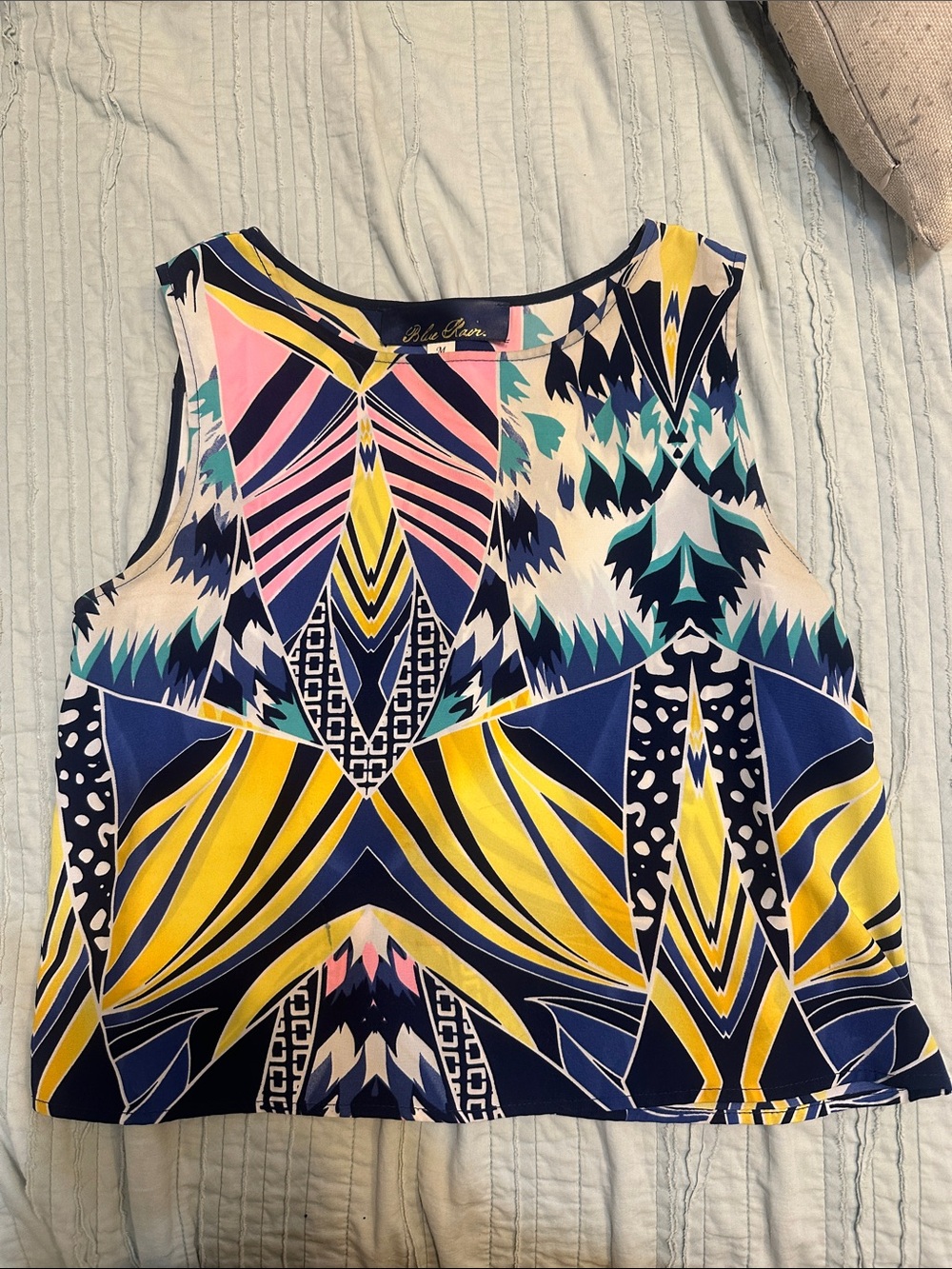 Blue Rain Navy, Yellow & Pink Short Sleeve Graphic Tee